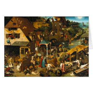 Netherlandish Proverbs av Pieter Bruegel fläderen Hälsningskort