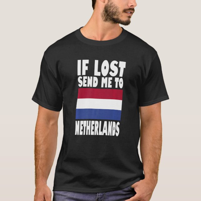Netherlands Flag Design  If lost send me to Nether T Shirt (Framsida)