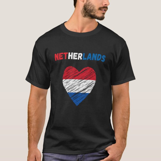 Netherlands Flag Holiday Netherlands Heart Dutch F T Shirt (Framsida)