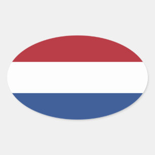 Netherlands Flagga Oval Sticker Ovalt Klistermärke