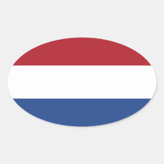Netherlands Flagga Oval Sticker Ovalt Klistermärke