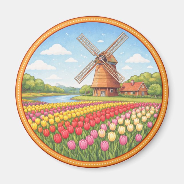 Netherlands' Flowers Fields Magnet (Framsidan)