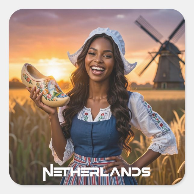 NETHERLANDS - HOLLÄNDSKA FYRKANTIGT KLISTERMÄRKE (Framsida)