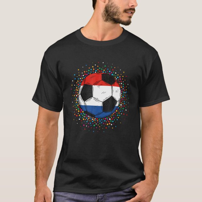 Netherlands Soccer Team National Flag Football Jer T Shirt (Framsida)