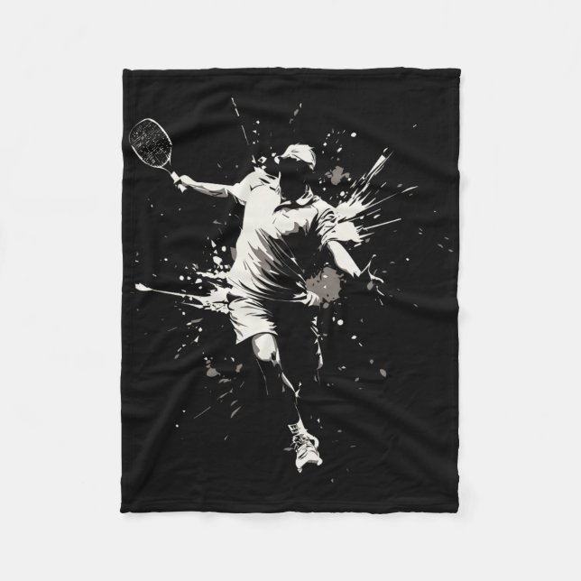 Netll Court Game Paint Stänk Dminton Player Boy Fleecefilt (Framsidan)