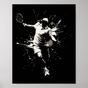 Netll Court Game Paint Stänk Dminton Player Boy Poster