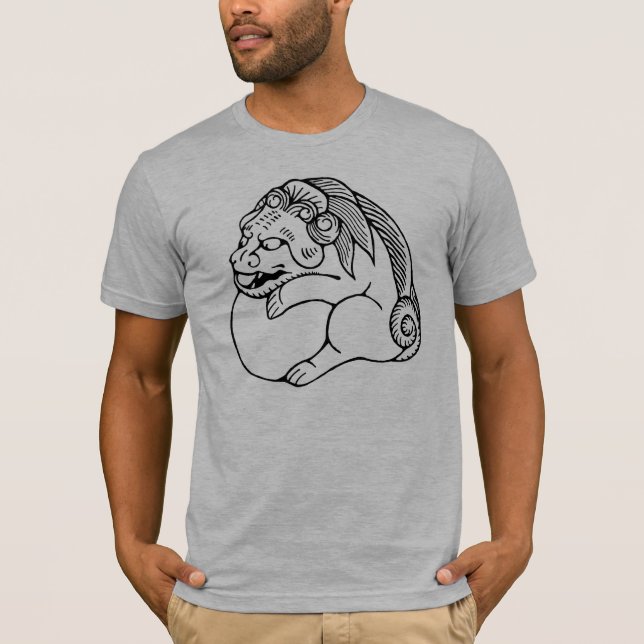 Netsuke kinesisk lejon shishi tee shirt (Framsida)