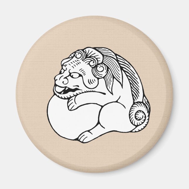 Netsuke shishi magnet (Framsidan)