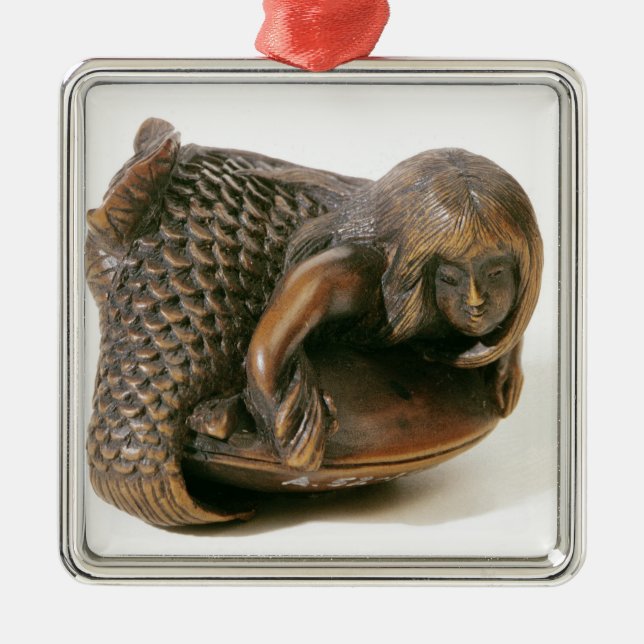 Netsuke sned i forma av en sjöjungfru julgransprydnad metall (Framsidan)