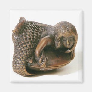 Netsuke sned i forma av en sjöjungfru magnet