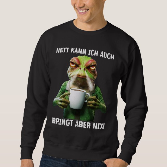 Nett kan jag också TA MED men INTE Angry Frog Coff Lång Ärmad Tröja (Framsida)