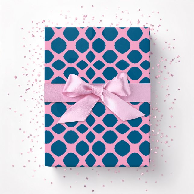 Netta Twist Lattice in Pink and Deep Aqua Presentpapper (Skapare uppladdad)