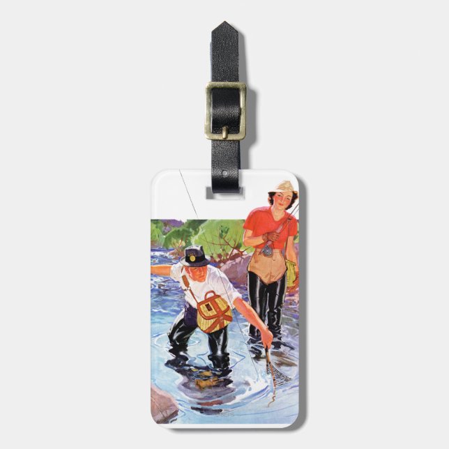 Netting A Fish by R.J. Cavaliere Bagagebricka (Vertikal Framsida)