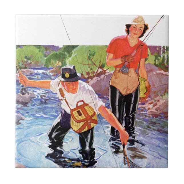 Netting A Fish by R.J. Cavaliere Kakelplatta (Framsidan)