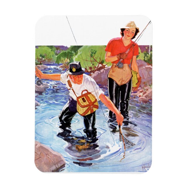 Nettning A Fish by R.J. Cavaliere Magnet (Vertikal)