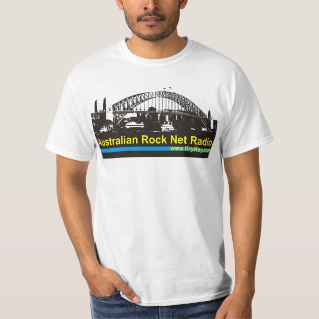 Netto australiensisk sten radiosände vitT-tröja Tee Shirt (Framsida)