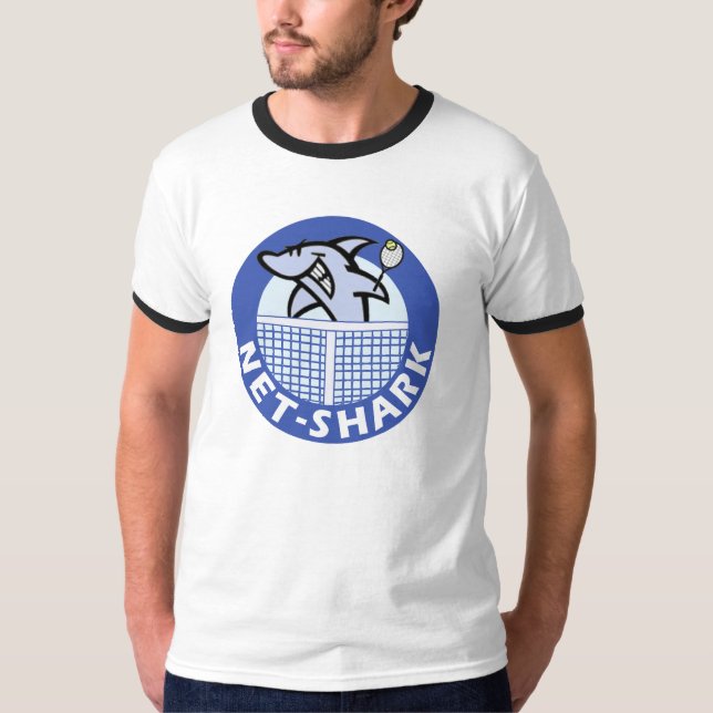 netto-haj-blått tee (Framsida)