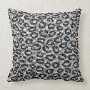 Netto snöre för svart med leopardmönster på vi kudde