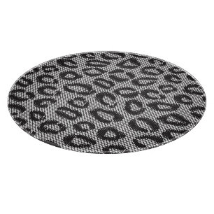 Netto snöre för svart med leopardmönster på vit