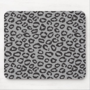 Netto snöre för svart med leopardmönster på vit musmatta
