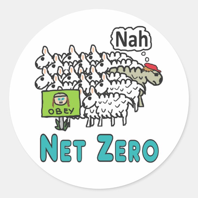 Nettonollor Runt Klistermärke (Framsida)