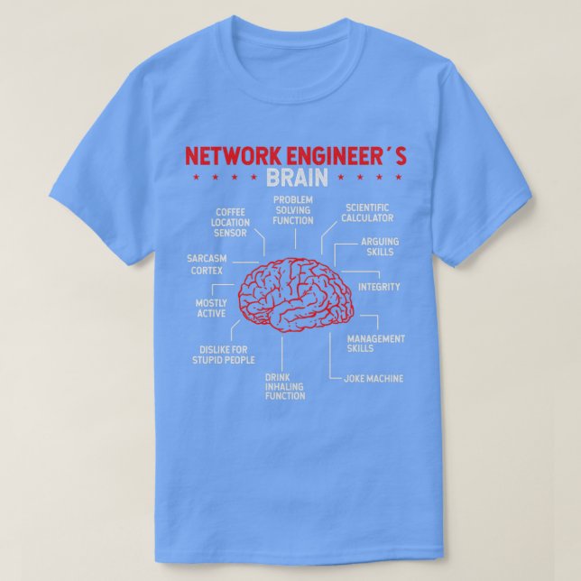 Network Ingenjör Brain Computer Network Ingenjör T Shirt (Design framsida)