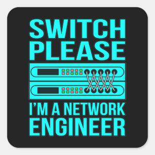 Network Ingenjör Computer IT Tech Programmer Geek Fyrkantigt Klistermärke