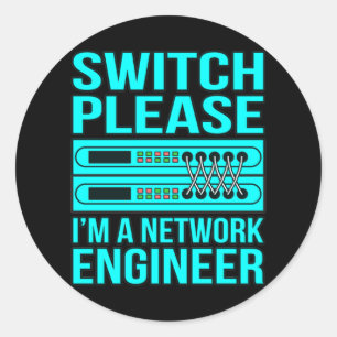 Network Ingenjör Computer IT Tech Programmer Geek Runt Klistermärke