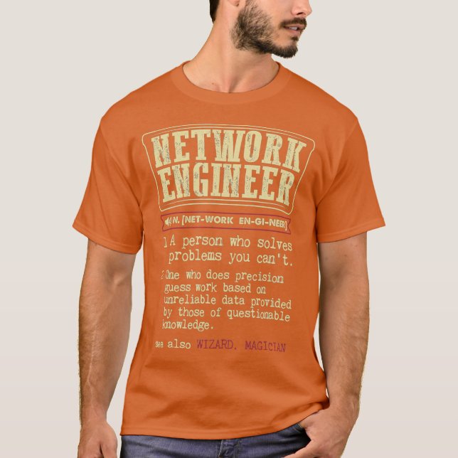 Network Ingenjör Gift Funny Dictionary T Shirt (Framsida)