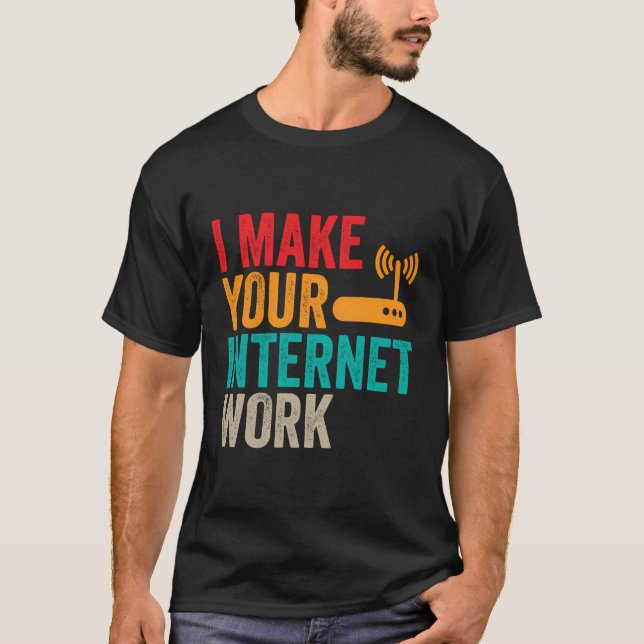 Network Ingenjör Internet Work Administrator Engin T Shirt (Framsida)