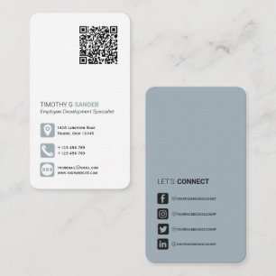 Networking QR-kod, enkel social-mediefrihet, blåt Visitkort