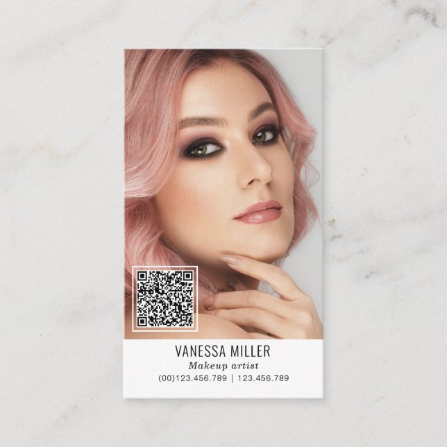 Networking QR-kodmaktivering artist lodrät foto Bu Visitkort (Framsida)