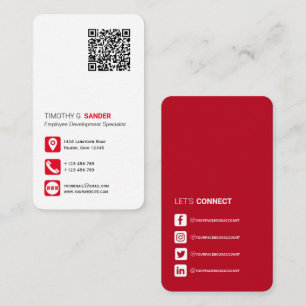 Networking QR professionell social medierött B Visitkort