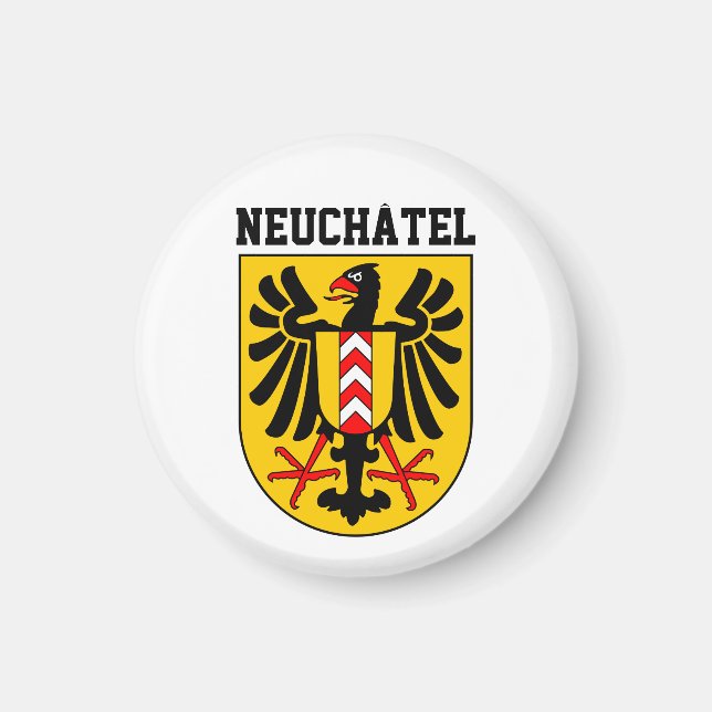 Neuchâtel jackande av arm, Schweiz Keychain Magnet (Framsidan)