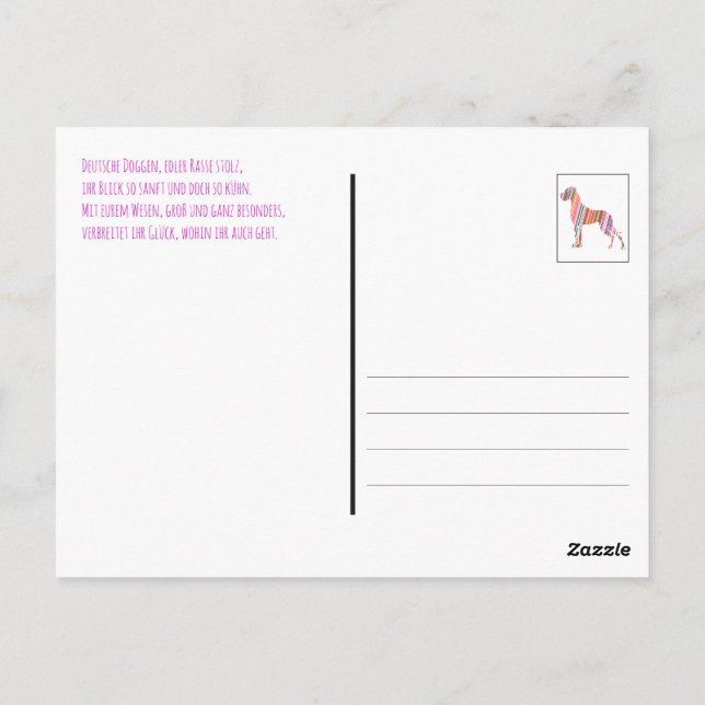 Neue Weihnachten Große Dänen Vykort (Baksida)