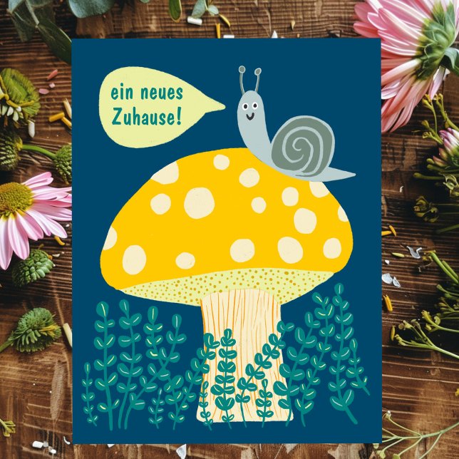 Neues Haus Schnecke auf Magischen Pilz Niedlich  Vykort (Neues Haus Schnecke auf Magischen Pilz Niedlich Postkarte
)