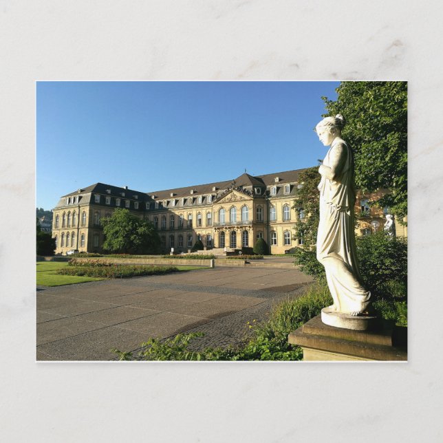 Neues Schloss Stuttgart - Seitenflügel mit Statuen Vykort (Framsida)