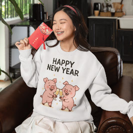 Neujahr Schweinchen Duo Anstoßen T Shirt