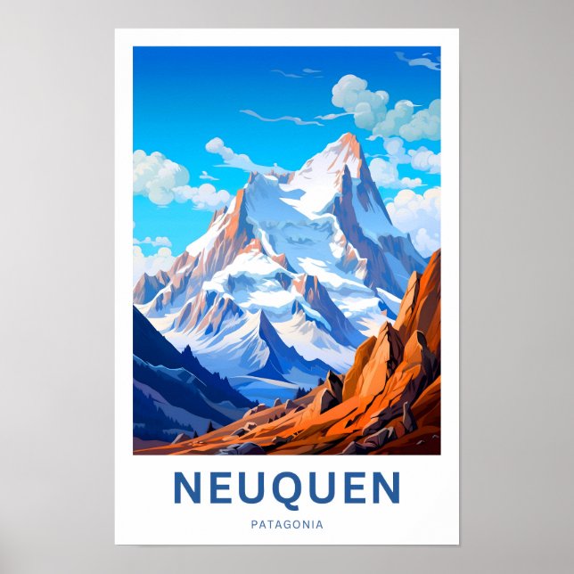 Neuquen Patagonia Travel Poster (Framsidan)
