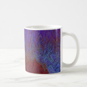 "Neural Fireparm" Abstrakt" Red Blue Kaffemugg
