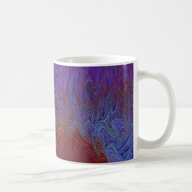 "Neural Fireparm" Abstrakt" Red Blue Kaffemugg (Höger)