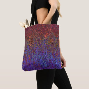 "Neural Fireparm" Abstrakt" Red Blue Tygkasse
