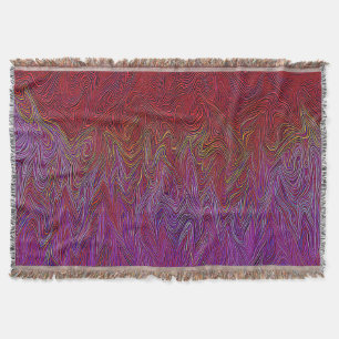 "Neural Fireparm" Abstrakt" Röd Lila Filt