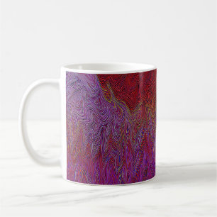 "Neural Fireparm" Abstrakt" Röd Lila Kaffemugg