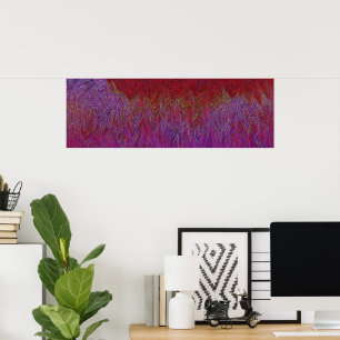 "Neural Fireparm" Abstrakt" Röd Lila Poster