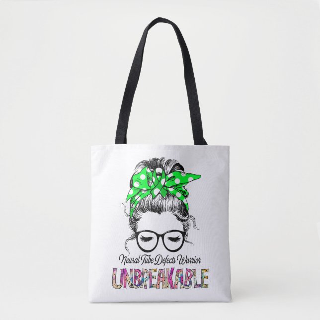 Neural Tube Defects Awareness Ribbon Support Gifts Tygkasse (Framsida)