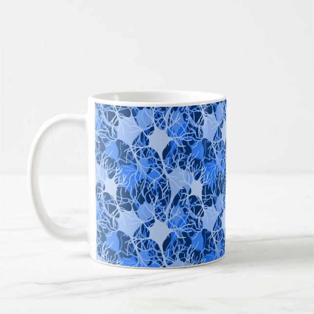 Neurala Nätverks Blå Neuroner Kaffemugg (Vänster)