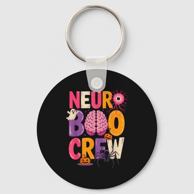 Neuro Boo Crew Halloween Anatomical Brain Anatomy  Nyckelring (Framsida)