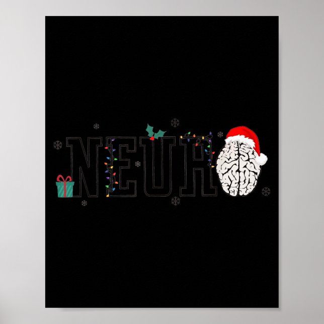 Neuro Christmas Neurology Holiday Neuroscience Nur Poster (Framsidan)