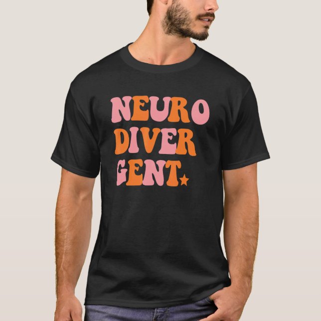 Neuro Diver Gent Inspirational Retro Quote T Shirt (Framsida)